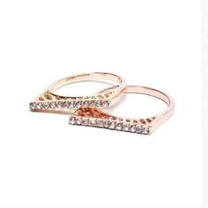 T&J Designs Jewelry - Rose Gold Pave Bar Ring T&J Designs Jewelry - Rose Gold Pave Bar Ring